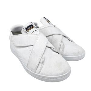 Goats Men's 717 White Canvas Hook & Loop Straps Slip On Sneakers Size 7.5